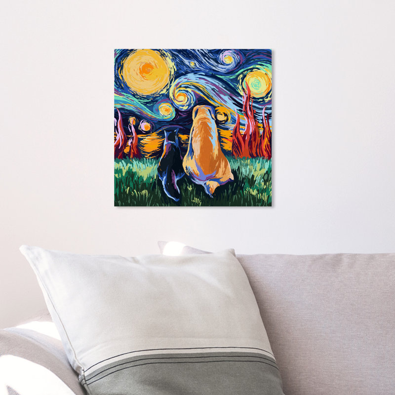 " Animals Friends That Are Meant To Be, Modern & Contemporary Blue " by Oliver Gal, Wrapped Canvas, 30" H x 30" W x 1.5" D