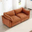 Chenille orange 2 places avec rangement caché dans le repose-pieds et le siège, conception douce enveloppante en croissant faite de chaque passepoil lisse-1041292582