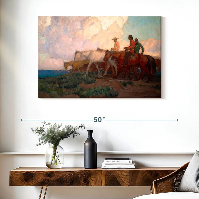 Lelar Navajo Range Riders, 26" H x 39" W