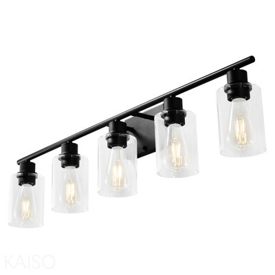 Luminaire de meuble-lavabo moderne 5 lumières 37,1 pouces au-dessus d'un miroir