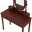 Bureau de coiffeuse rétro avec miroir réglable, tabouret rembourré et tiroirs doublés de velours pour un rangement élégant pour le maquillage-1962818873