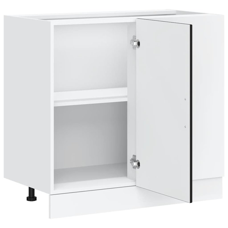 Latitude Run Kitchen Corner Base Cabinet Porto Engineered Wood, black