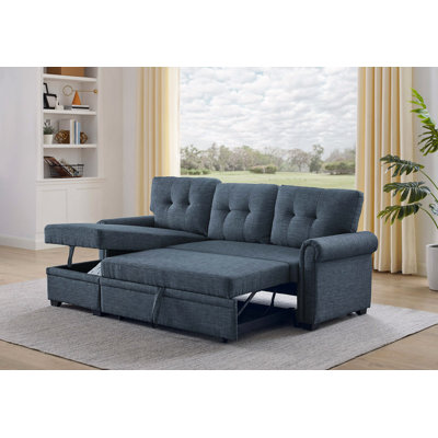 86" Linen Blend Upholstered Sleeper Sofa