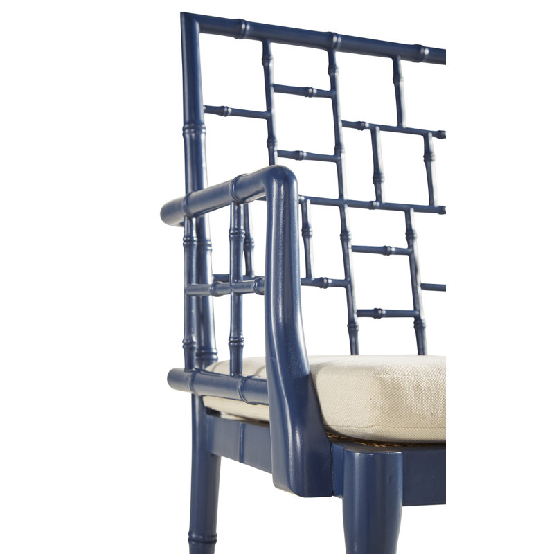 Chaise avec accoudoirs à dossier échelle Shantice, Bleu