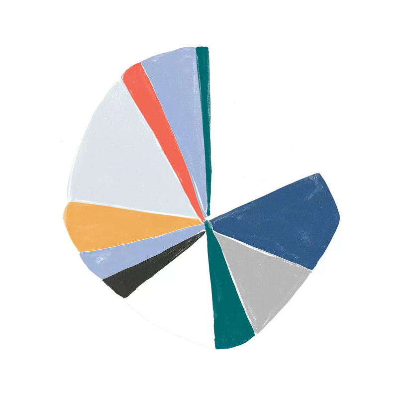 Colour Wheel I by June Erica Vess - Wrapped Canvas Painting, 45.72 cm H x 45.72 cm W x 3.175 cm D