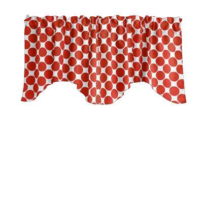 Cotton Blend Polka Dots Scalloped Window Valance