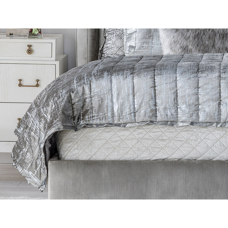 Moderne Quilted Blanket, Silver