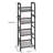 4-Shelf Bookcase With 8 S-Hooks, Metal Frame, Black