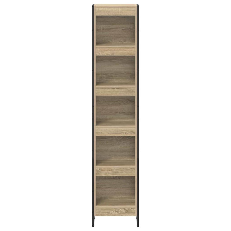 Steel Book Cabinet Bookcase, Sonoma, (5 Shelves) 189.5cm. H x 40cm. W x 30cm. D