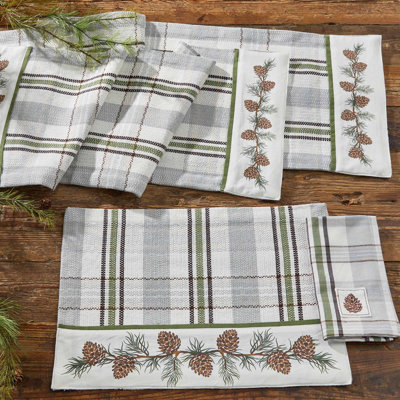 Ponderosa Pine Cream Plaid Table Runner 13"