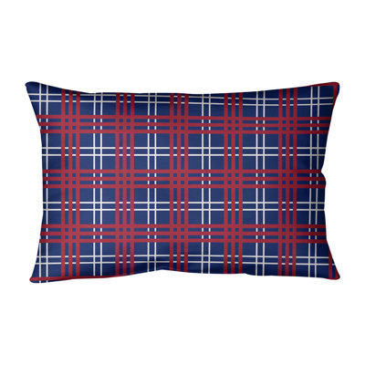 Plaid Leather/Suede Reversible Throw Pillow