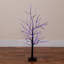 3 pi. Arbre artificiel pré-éclairé noir avec 80 lumières DEL orange et mauves