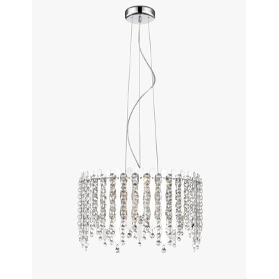 Rudnick 5 - Light Chrome LED Crystal Pendant