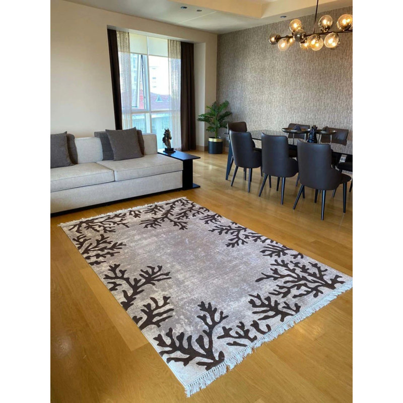 Lao Performance Washable Floral Indoor / Outdoor Rug, Rectangle 5'11'' x 8'10''