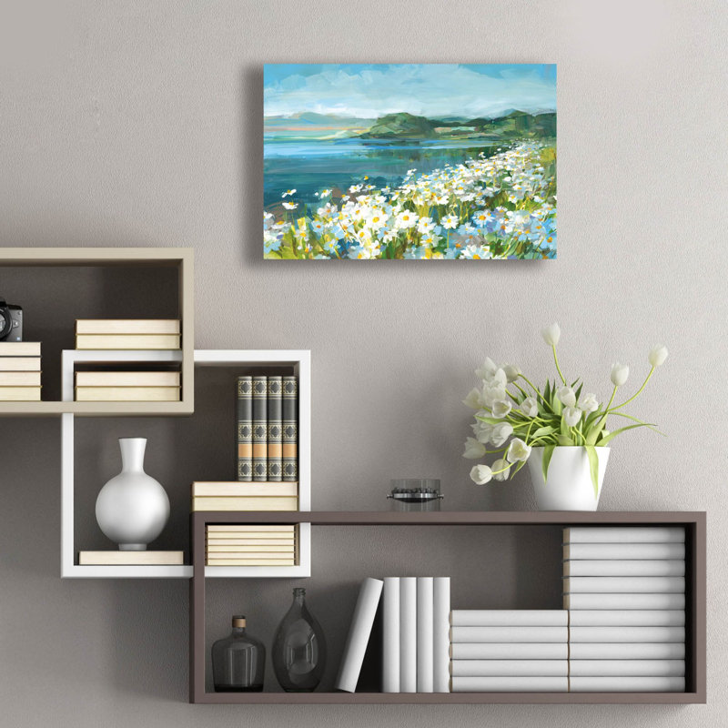 «Wild Daisy Bay» par Danhui Nai, art mural en verre acrylique, H 16 po x l 24 po