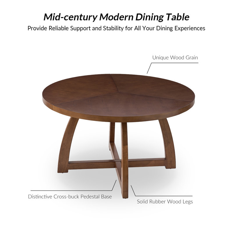 Laurel Foundry Modern Farmhouse Benedick Round Solid Wood Base Dining ...