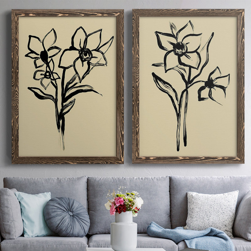 Encre florale à encre de qualité supérieure I - prêt à accrocher