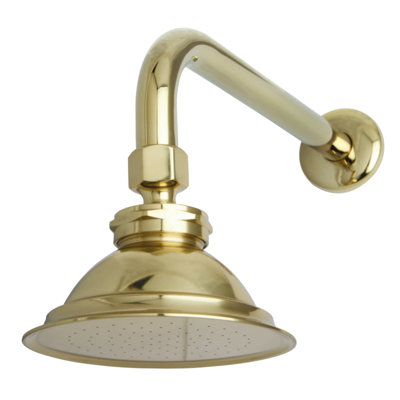 Pomme de douche ronde en laiton 4/13 po Kingston avec bras de douche 12 po Kingston