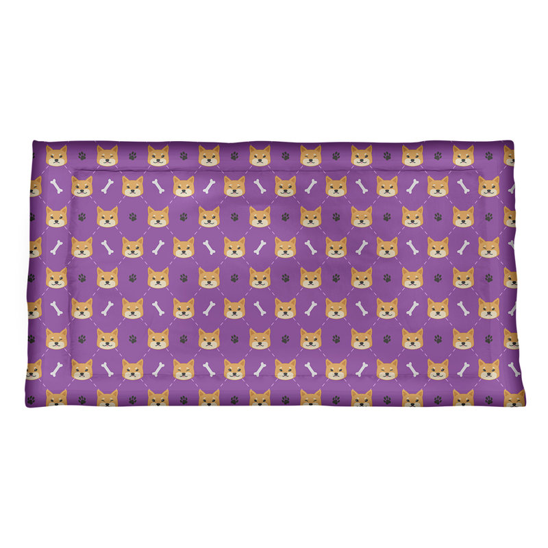 Taie décorative à motif de Shiba Inu vert menthe Katelyn Elizabeth - Microfibre, Microfibre, Simple standard, Mauve