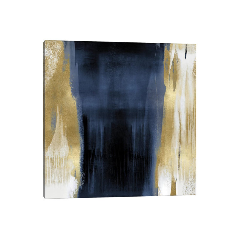 Free Fall Blue With Gold II by Christine Wright - Wrapped Canvas Print, 30.48 cm H x 30.48 cm W