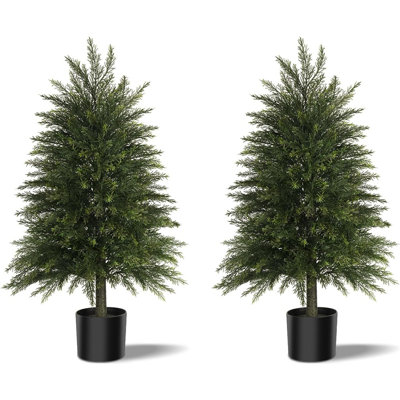 Ensemble de 2 arbres en cèdre artificiel, réaliste