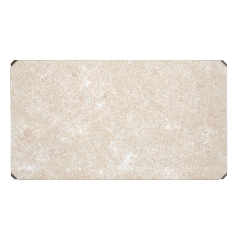 Bella Donna Rectangular Gold Beige Marble Cocktail Table