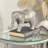 Dierking Polystone Engraved Floral Elephant Decorative Silver Sculpture