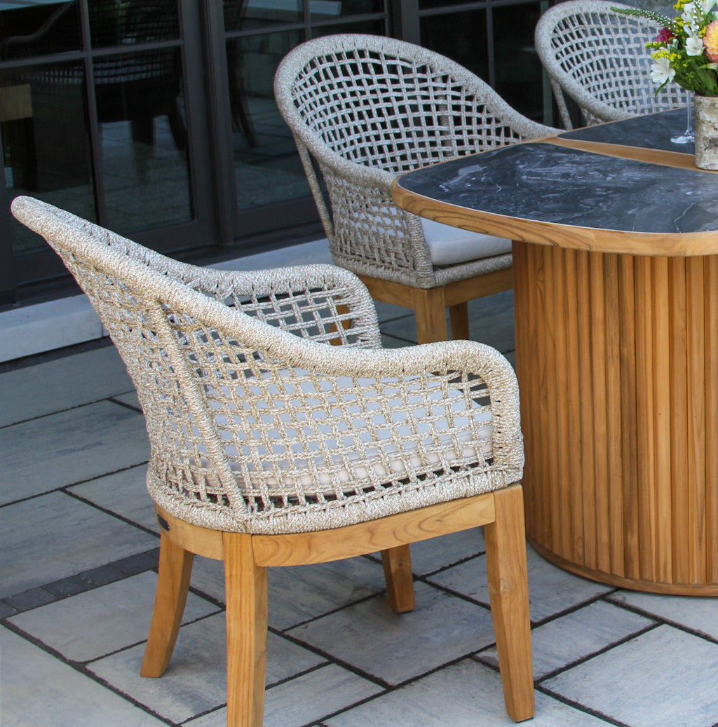 Akiva Patio Dining Armchair with Sunbrella® Cushions