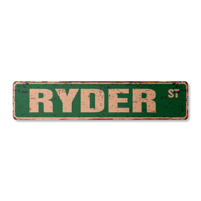 Plaque de rue Ryder en plastique robuste 4 po x 18 po