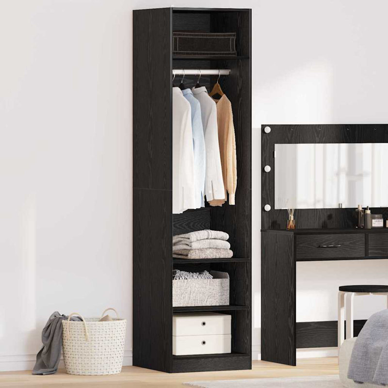 Engineered Wood Wardrobe, Black Oak
