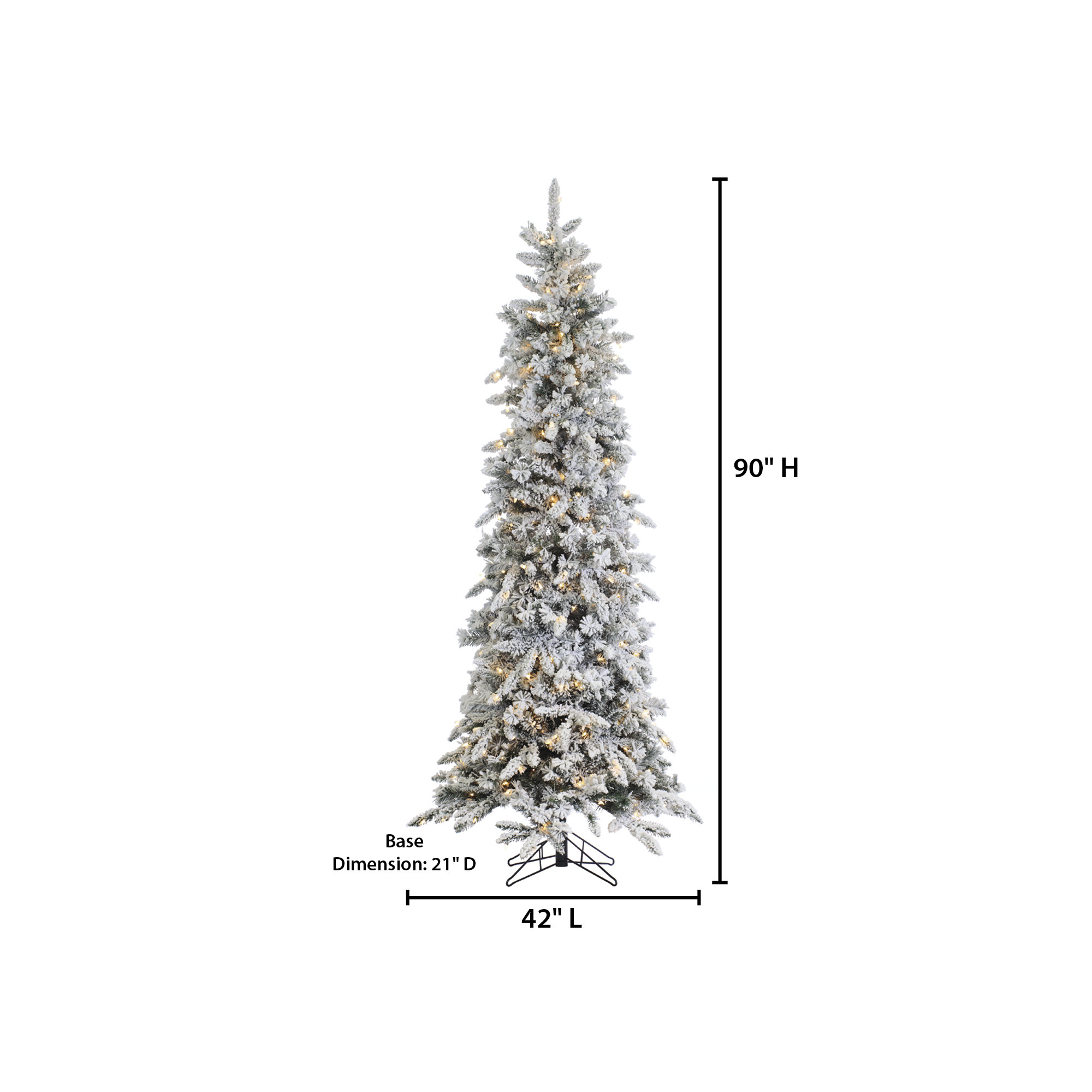 90' Lighted Artificial Pine Christmas Tree