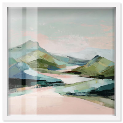 Memory of a Mountain I Green Decor Shadowbox Print by Art Remedy