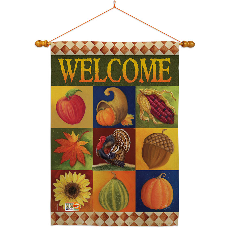 Ensemble de drapeaux en polyester 40 x 28 po Autumn Collage