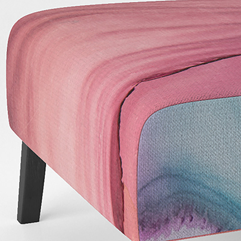Brechta Vibrant Curve Design II - Velvet Upholstered Modern Slipper Chair, Purple/Turquoise