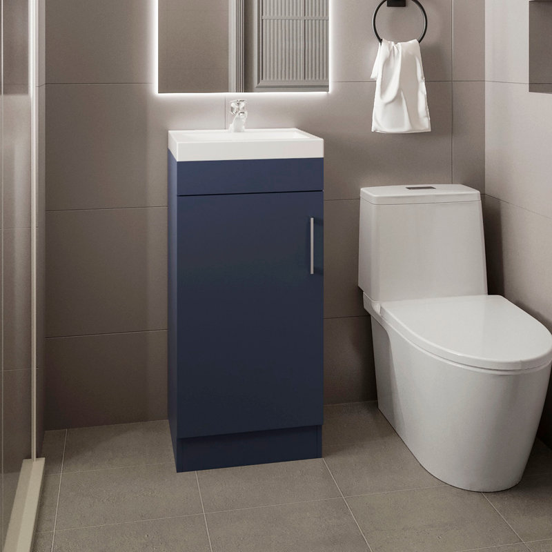 Meuble-lavabo H 32,6 po, 1 porte, 1 tablette