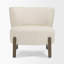 Fauteuil d'appoint en tissu brun foncé et tissu crème mozan