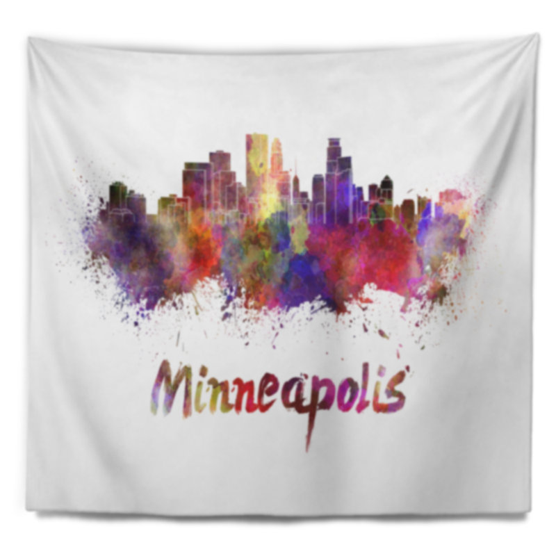 Tapisserie d'horizon de minneapolis Cityscape, H 68 po x l 80 po