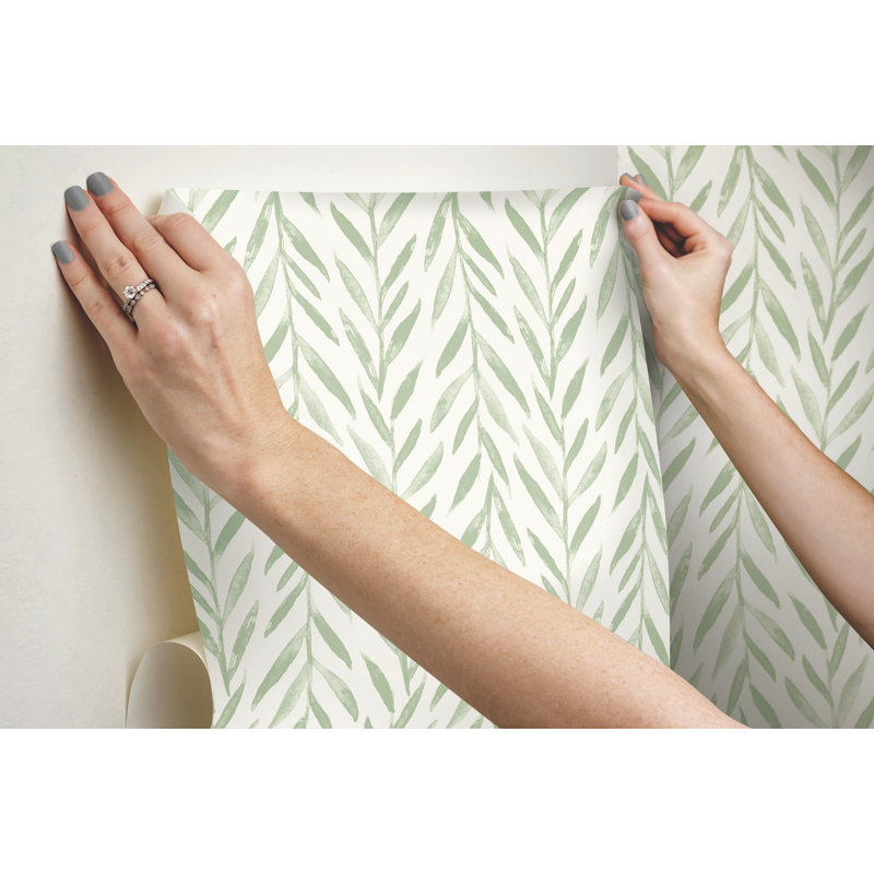Papier peint adhésif Magnolia Home Willow, Vert