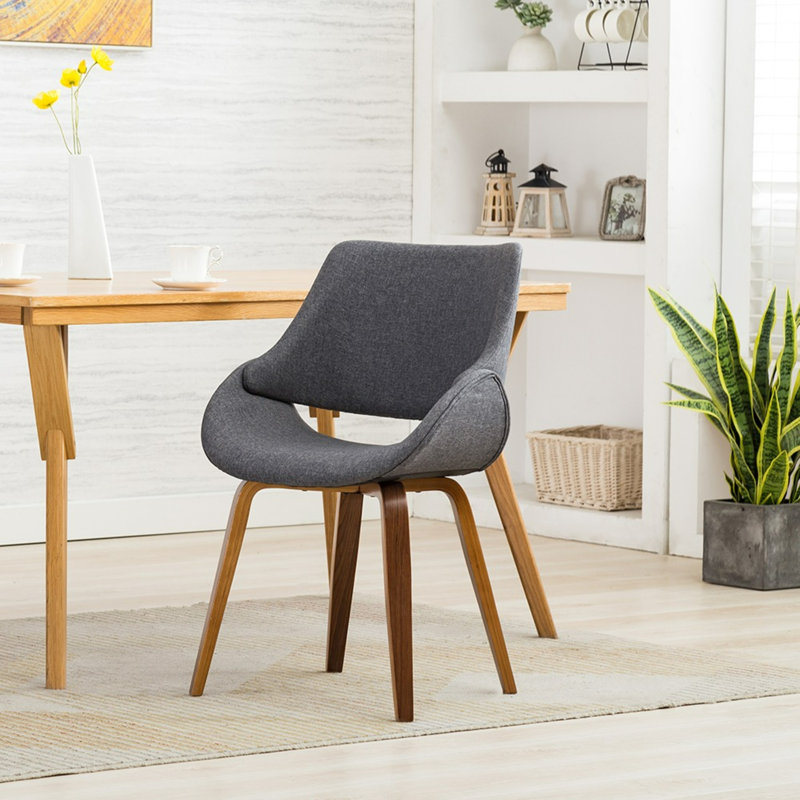 Canady 18.5'' H Fabric Upholstered Side Chair, Dark Gray