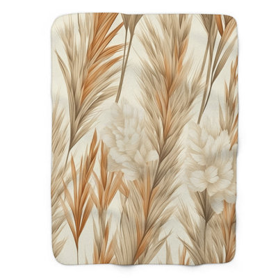 Delicate Pampas Whispers - Jeté de qualité supérieure en sherpa 1 pièce