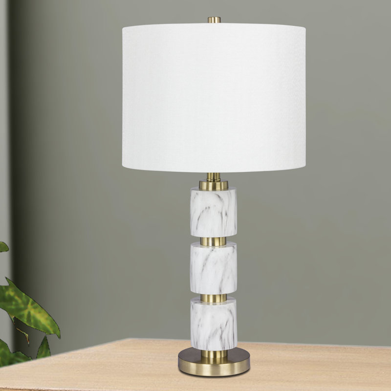 Lampe de table 27 po Esmeyer, Blanc / Laiton