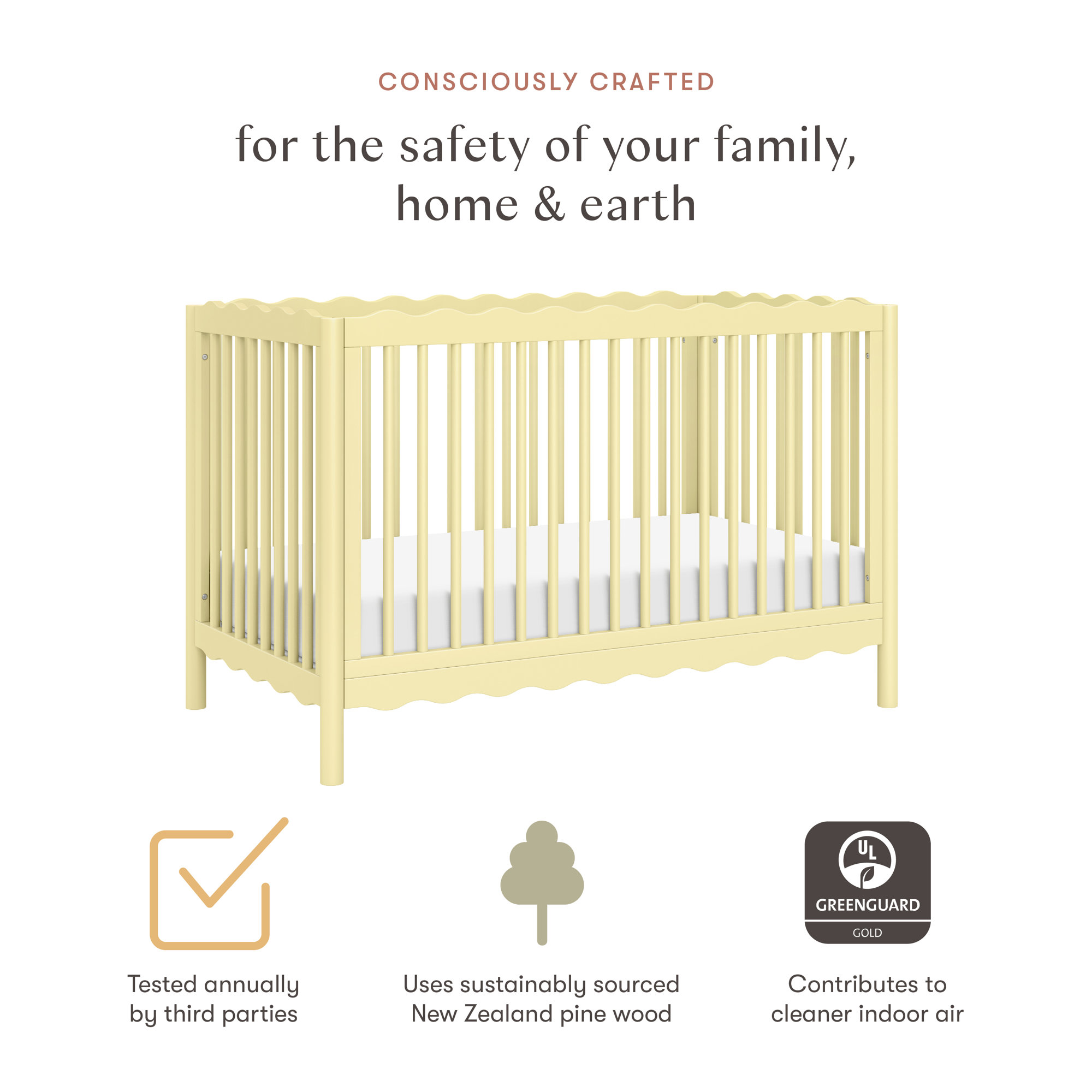 Swell 4-in-1 Convertible Crib, Pale Yellow