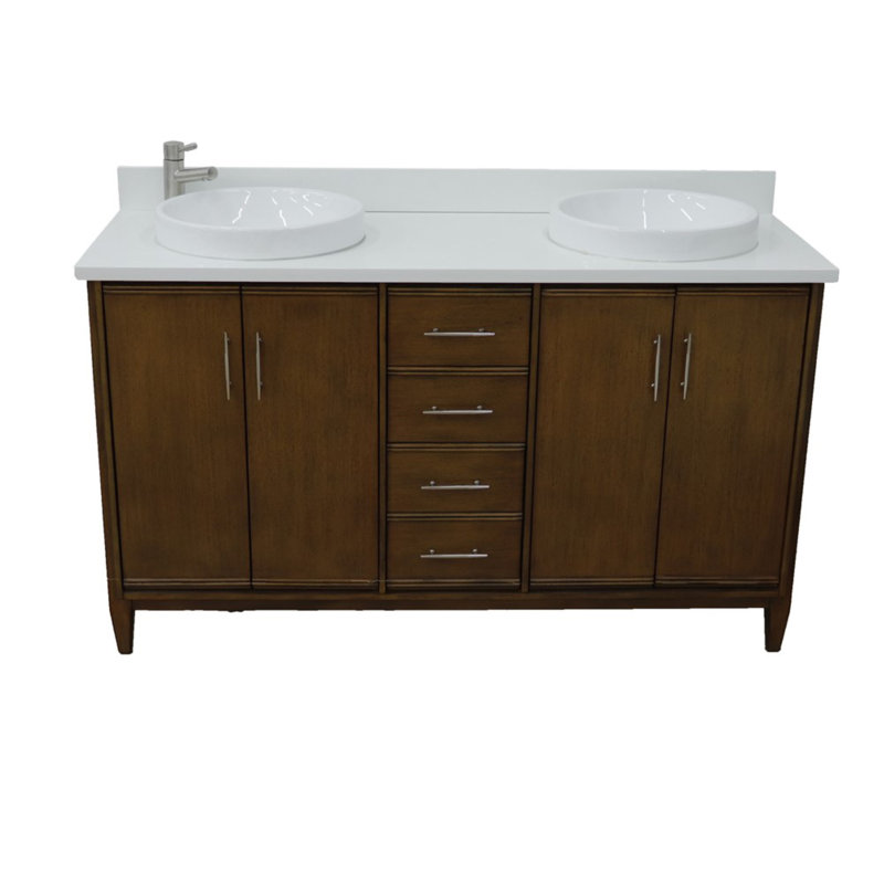 Ensemble de meuble-lavabo double 61 po Harrigan, Blanc
