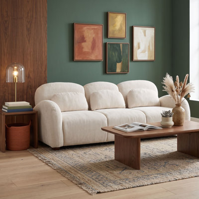 Modern 3-Seater Sofa with 3 Pillows