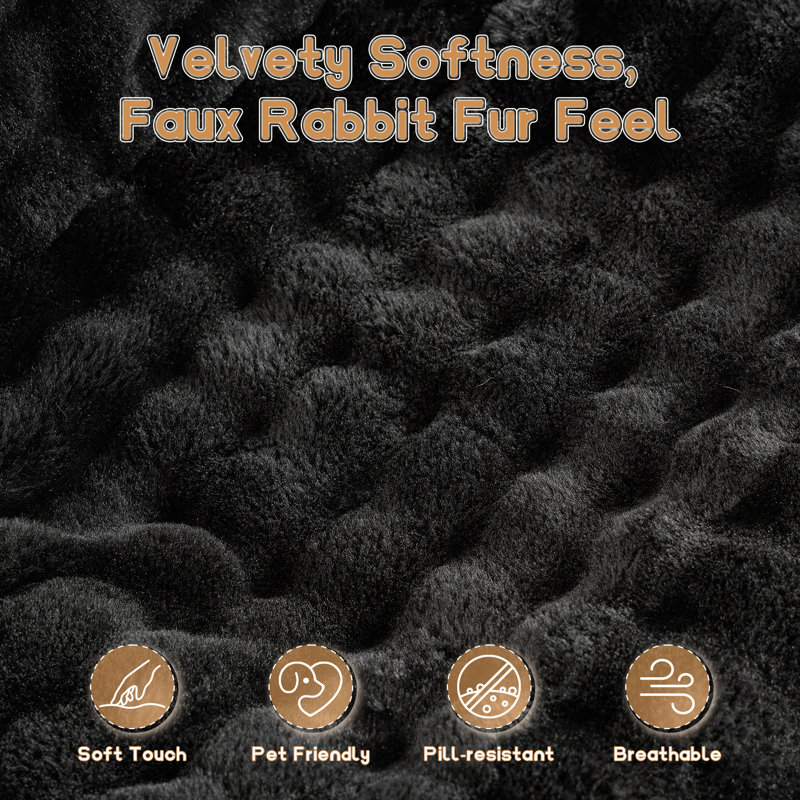 Cozza Bean Bag Chair For Adult, Memory Foam Couch Compression Chair Home Sofa For Living Room, Bedroom, Black Faux Fur