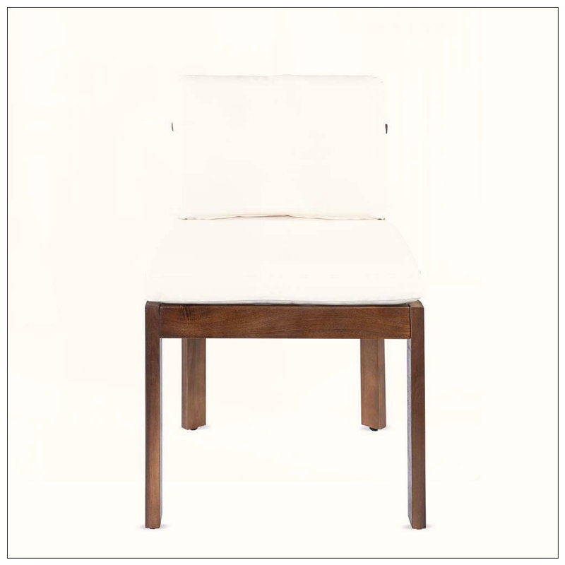 Chaise d'extérieur en bois d'acacia, Brown+Cream-2pieces