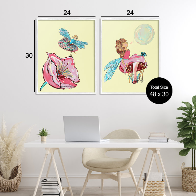 Ensemble de 2 giclées magiques avec ballerine, conception par Susan Lugar, H 30 po x l 48 po