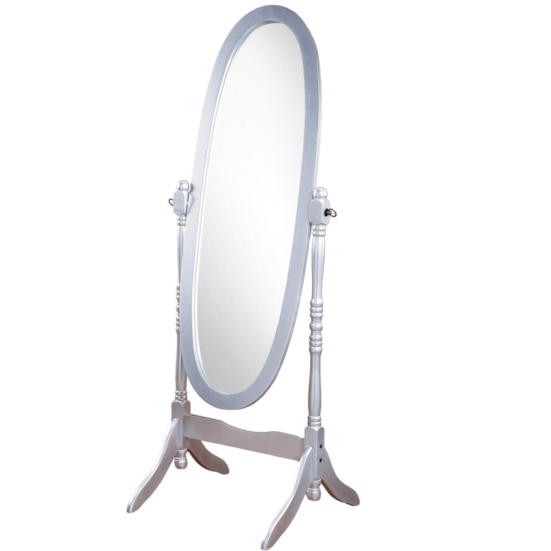 Characteristic Silver Finish Mirror In Traditional Queen Charming Style With Accent, Silver