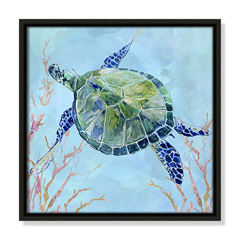Collection Se3a Turtle Sea Turtle II par Carol Robinson, Espresso, H 13,5 po x l 13,5 po x P 2 po