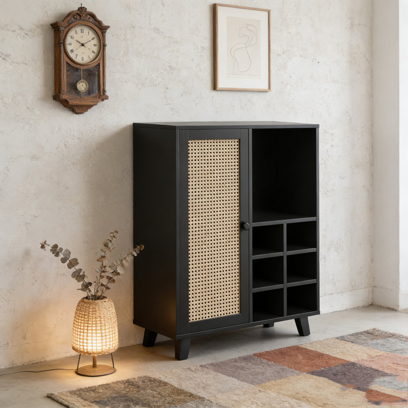 Buffet avec rangement, Noir